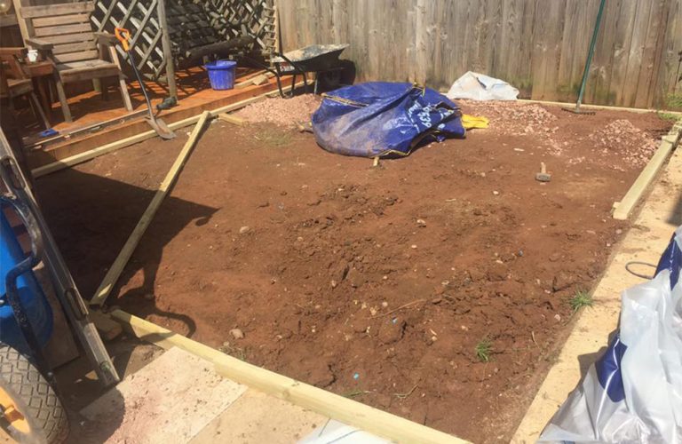 Preparing the ground for a back garden in Cranbrook