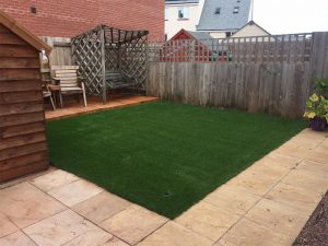 Finished artificial grass area at a newly built home in Cranbrook