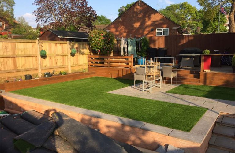 A transformed garden in Sidmouth featuring our artificial turf