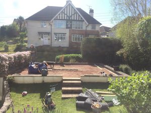 Working on a front garden area in Sidmouth