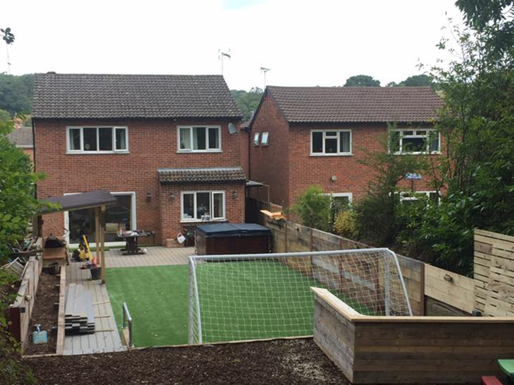 Garden and turfed area from the rear of the house