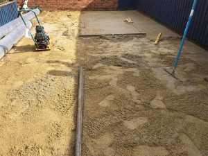 Prepping the ground for a new lawn in Exeter