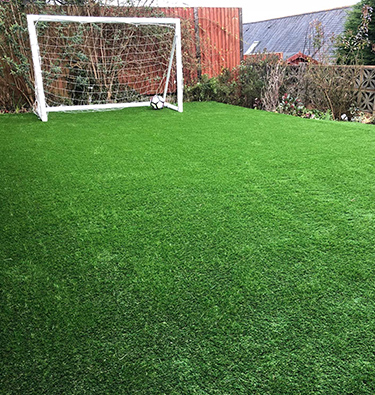Back garden astro-turf for football-loving kids