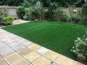 New grass and paving in Exmouth, East Devon