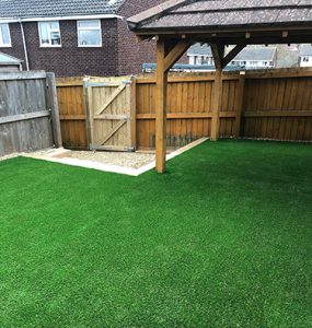 Transformed front and back garden space using artificial grass