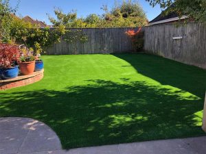 A large, curved artificial lawn in Exmouth